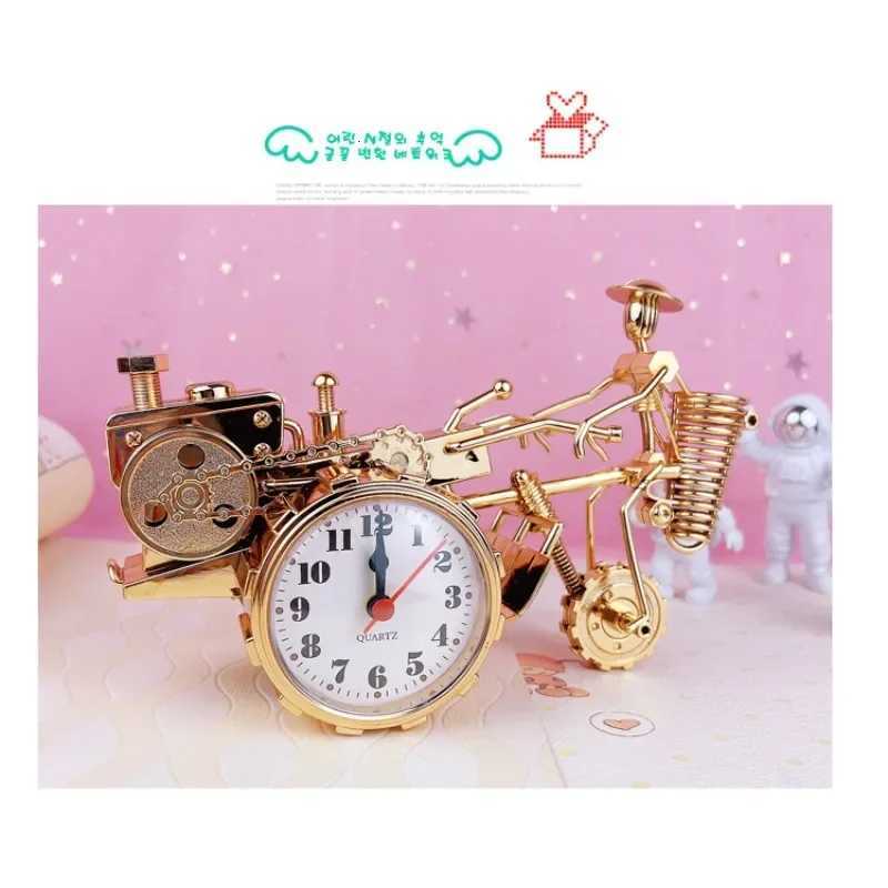 Tractor Model Alarm Clock Pen Holder Creative Retro Alarm Clock Ornaments Childrens Gift Alarm Clock Figurines Miniatures M251205 - view 3