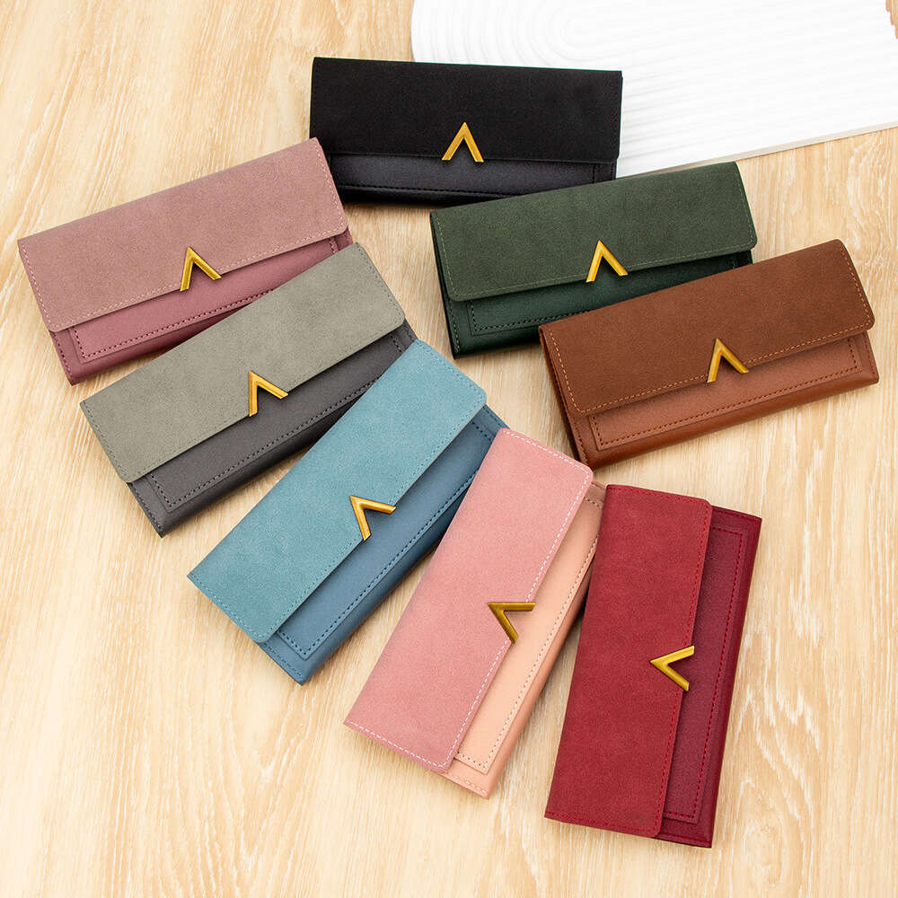 New Fashion Simple Women's PU Long Wallet Money Clip Multi-Card Slot Card Holder Clutch Wholesale