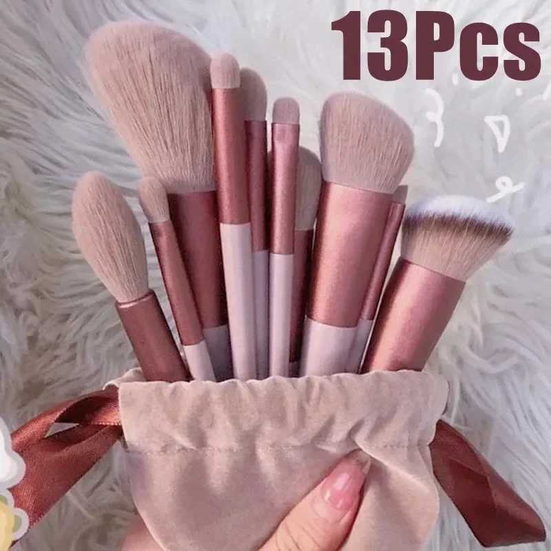 1/13 PCS Makeup Brushes Set Eye Shadow Foundation Women Cosmetic Brush Eyeshadow Blush Beauty Soft Make Up Tools Bag makeup toolT251205