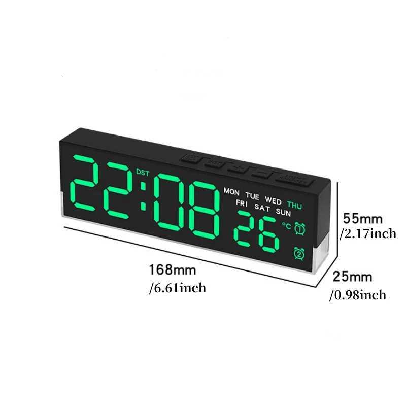 USB Powered Digital Alarm Clock with White Mood Light TEMP Week 2 Alarm DST Table Clock 3 Levels Brightness 12/24H LED Clock M251205 - view 3