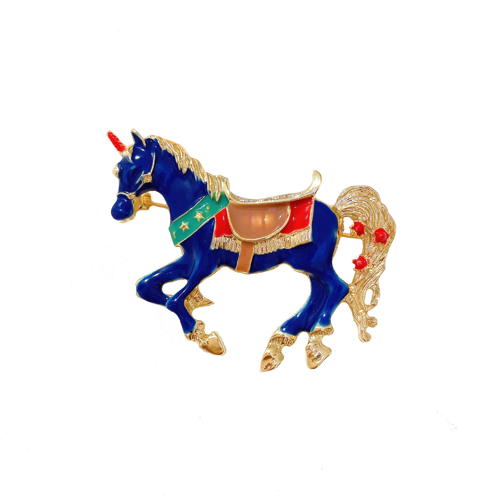 Fashion Niche Design Enamel Horse Brooch Fashionable Temperament Animal Pin Suit Sweater Versatile Accessory