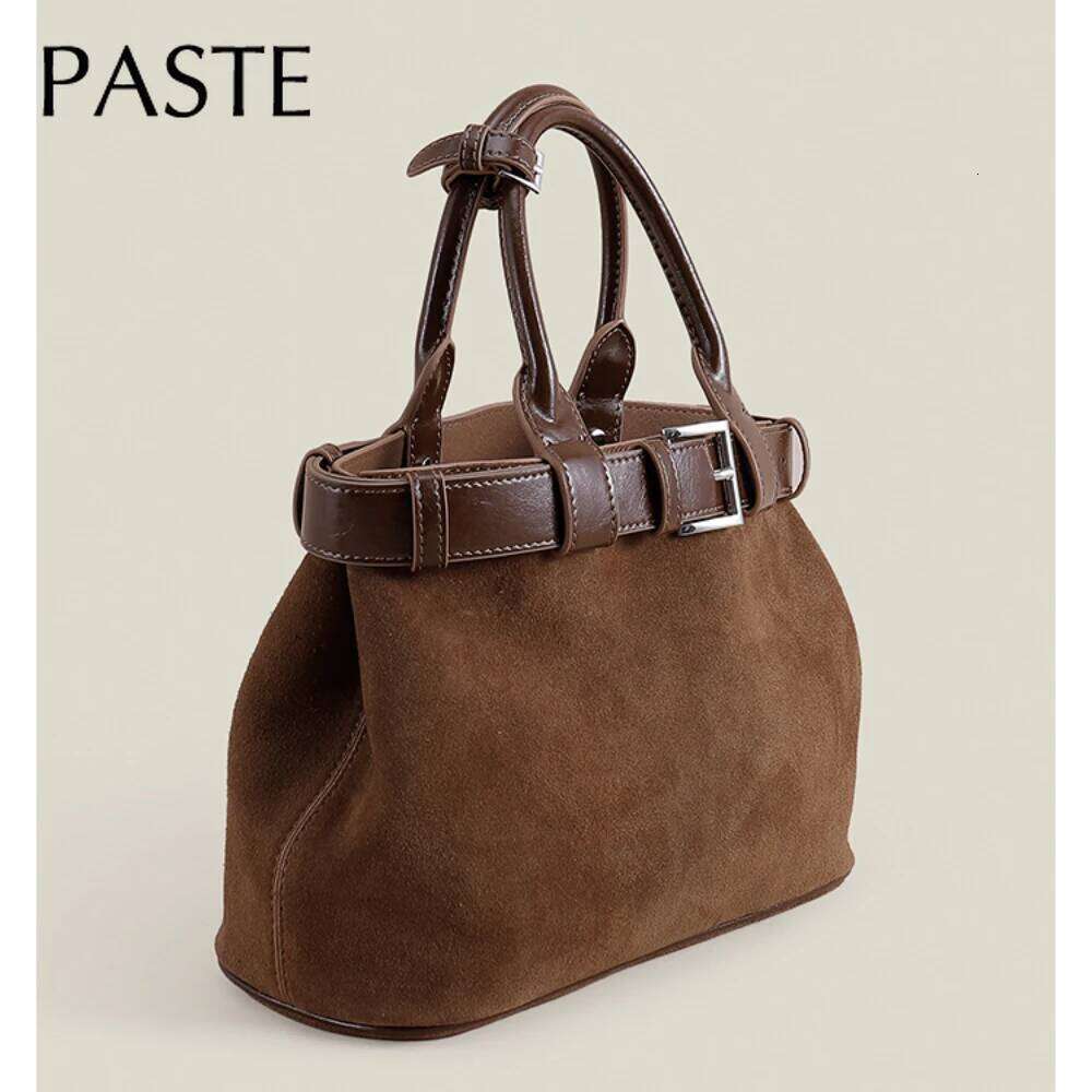 Luxury Bag Designer Shoulder Bags Totes Hobo New Collection Designer Matte Cow Leather Tote High End Cowskin Women Handbag Camel Coffee Color Female B