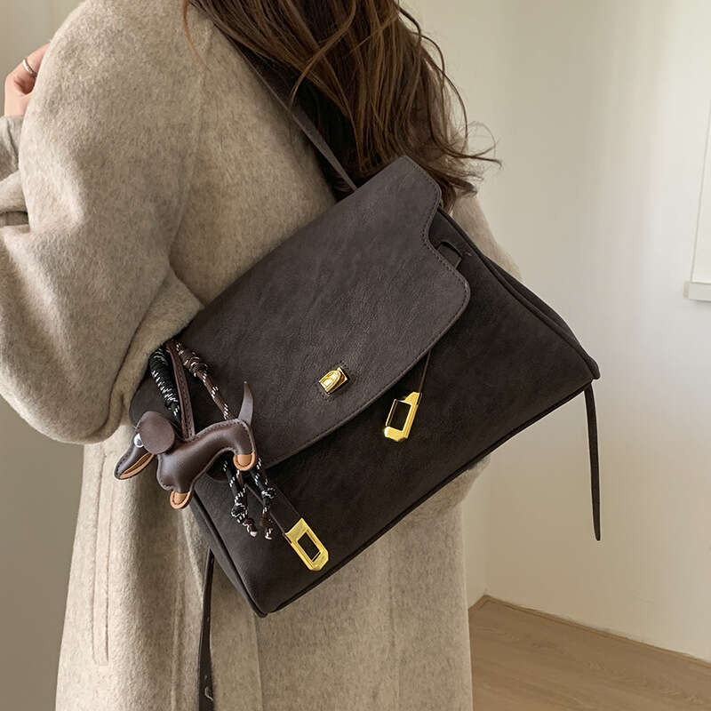 Commuting Retro Melad Brown for Women New Large Capacity Single Shoulder Crossbody High-end Tote Bag