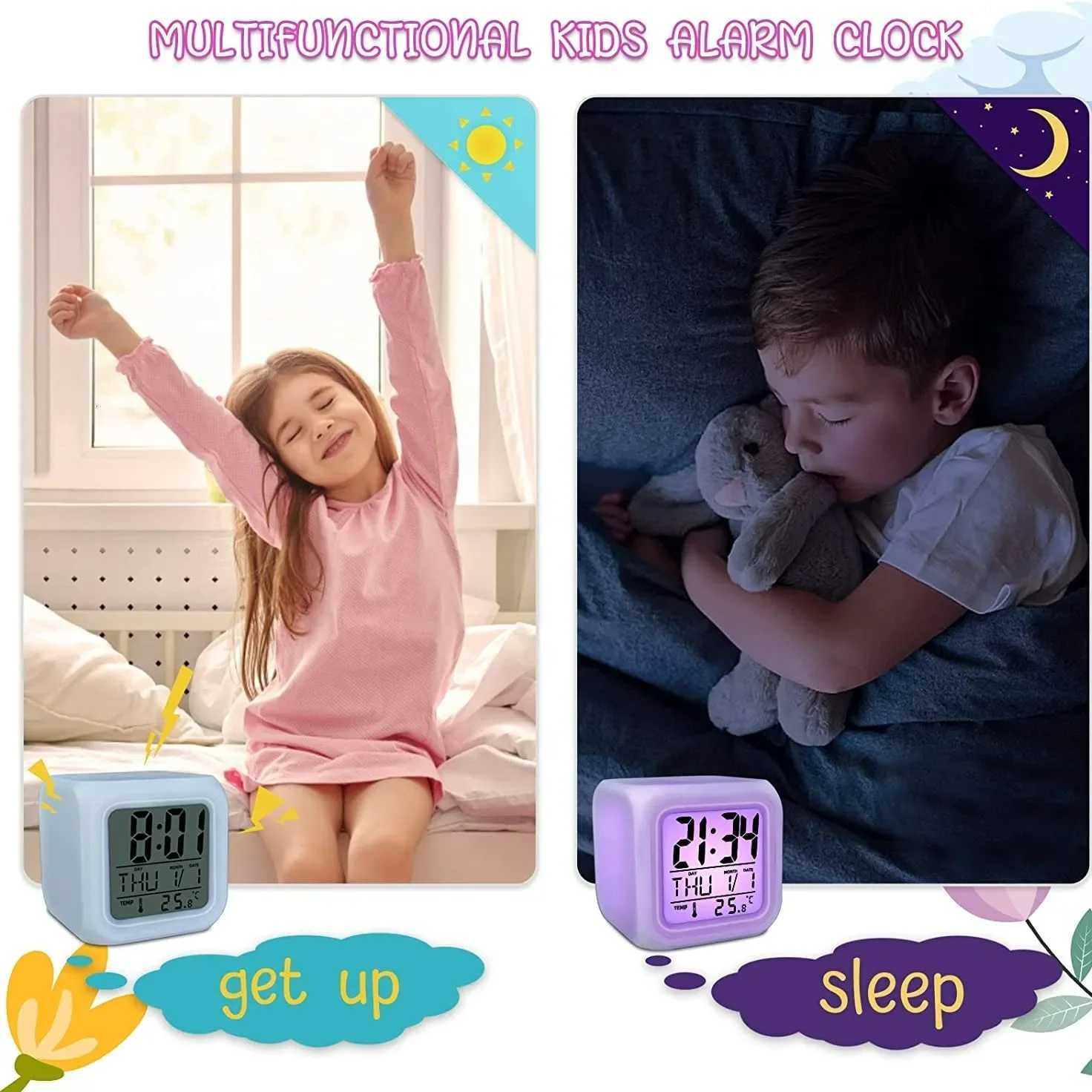 Colorful Cube Alarm Clock - Creative Luminous Home Desk Clock with Color Changing Feature M251205 - view 3