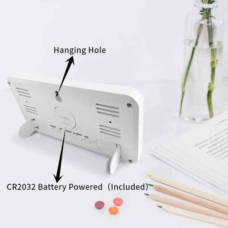 Battery Powered Digital Alarm Clock Time Date Display Snooze Table Clock 12/24H Wall-mounted LCD Clock With CR2032 Battery M251205 - view 6