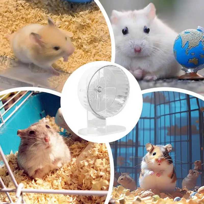 Quiet Hamster Wheel Silent Transparent Exercise Wheel Gerbil Toys Height Adjustable Hamster Accessories Pet Supplies For Gerbil M251205