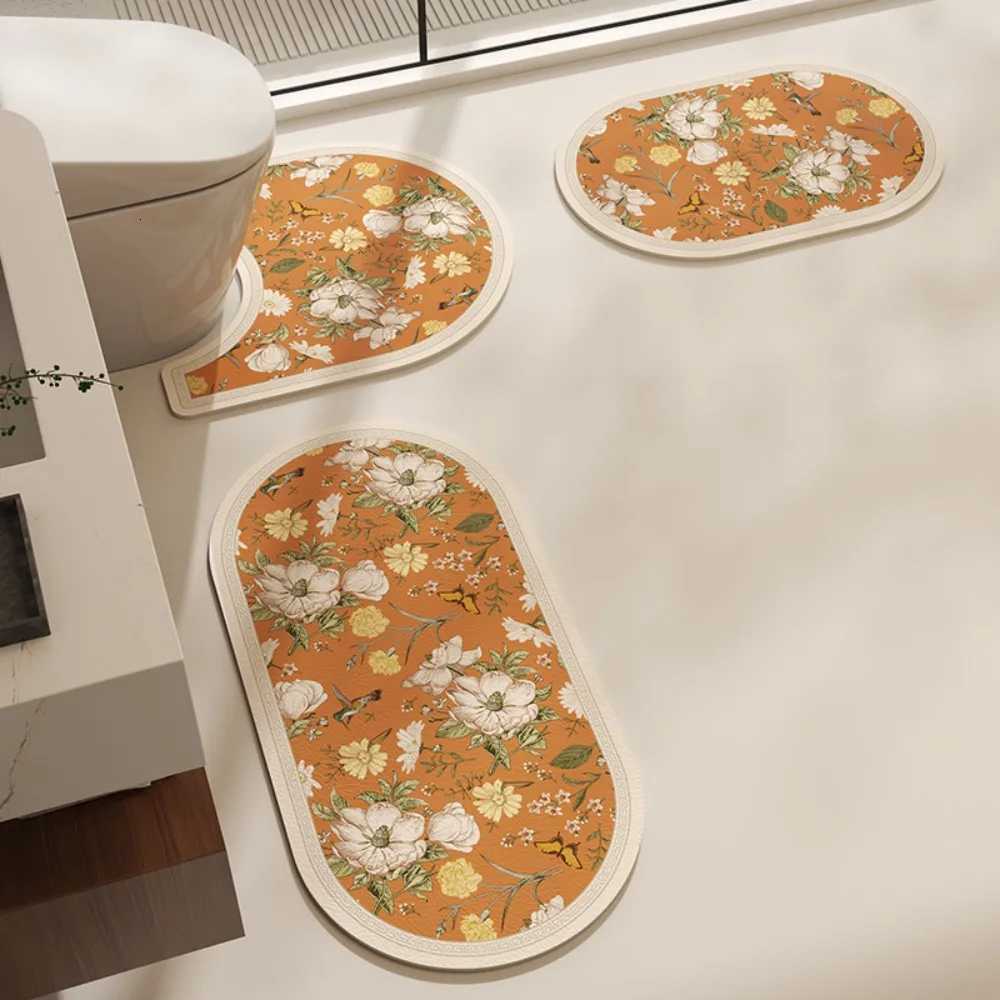 VIKAMA Nordic Flower Pattern Carpet For Home Decoration Highly Absorbent Dirt-Resistant Bathroom Non-Slip Floor Mat Set H251205