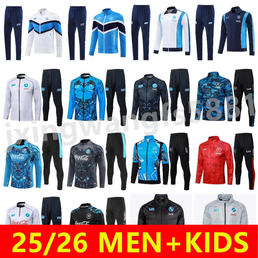2025 2026 Napoli Football tracksuit Pre Match jacket 24 25 26 Naples jogging long sleeve Strike Drill Soccer training suit Men Kids Futbol chandal