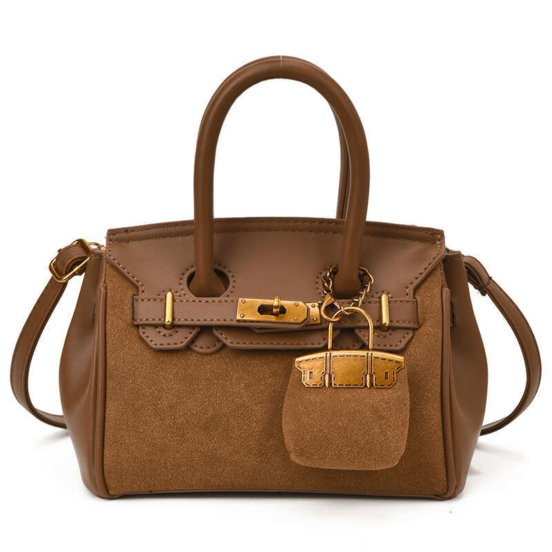 Autumn Winter Vintage Melad Brown for Women New Versatile Crossbody Handbag Platinum Small Tote Bag