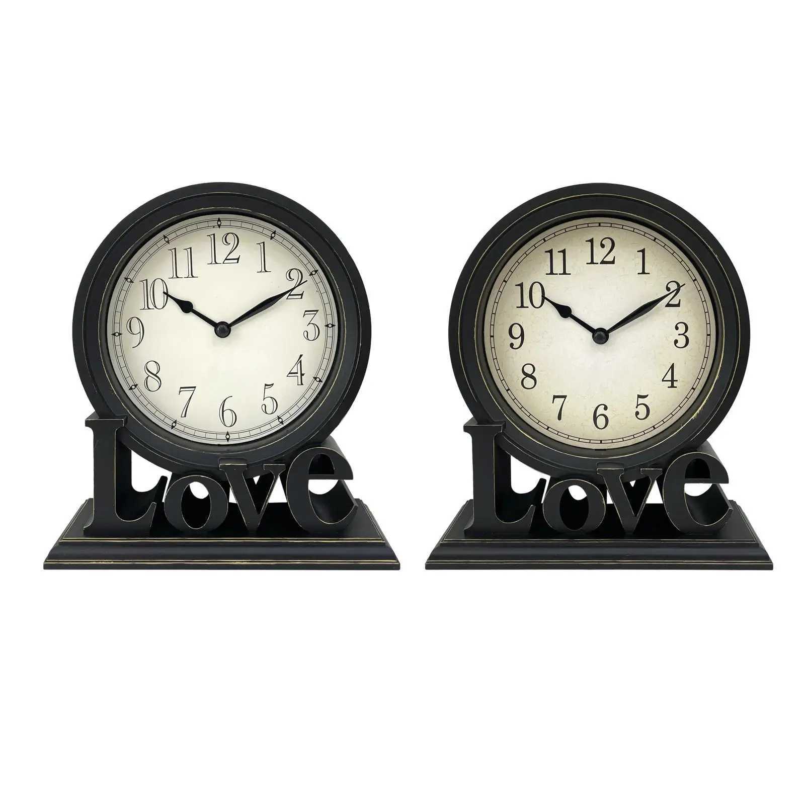 Desk Clock Non Ticking European Style Super Silent Decorative Table Clock Retro for Table Bedroom Indoor Room Decor Desktop M251205 - view 3