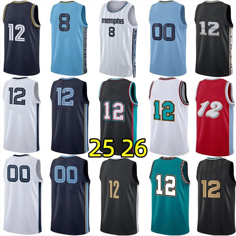 25 26 Ja Morant Grizzliess Basketball Jerseys MEM Jaren Jackson jr. Jaylen Wells Zach Edey GG Jackson Brandon Clarke Caldwell Pope Ty Jerome City Jersey Custom Retro