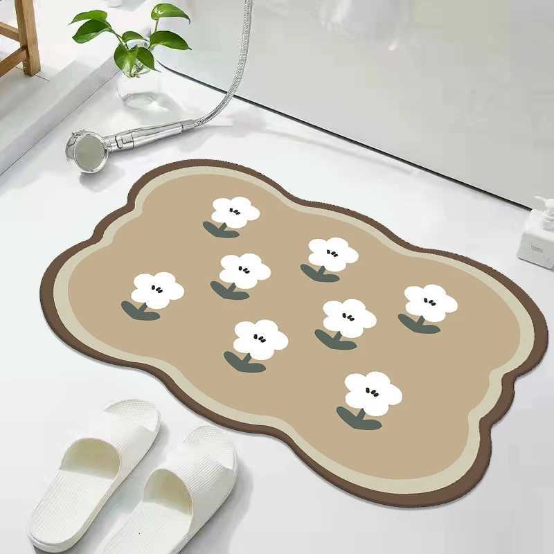 Household simple bathroom small fresh non-slip absorbent living room entry door floor mat toilet door mat quick drying H251205