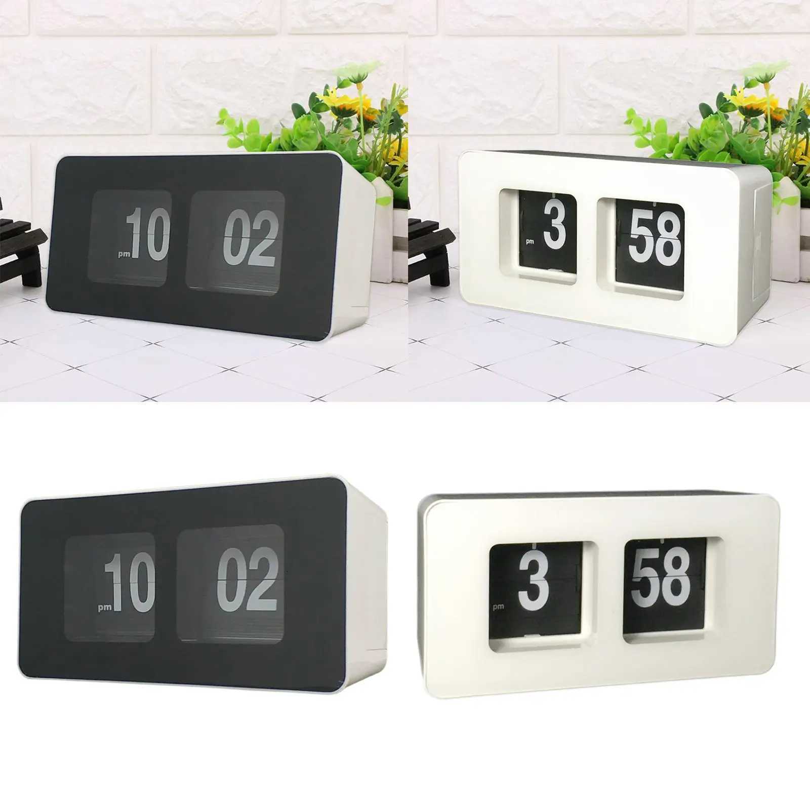 Automatic Flip Clock Battery Operated Desk Clock Table File Down Wall Clock Non Ticking Silent Sweep for M251205 - view 6