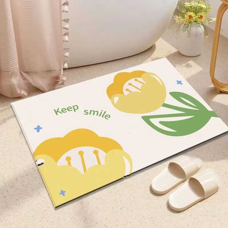 Soft diatom mud bathroom floor mat door floor mat toilet water absorption non-slip quick drying household door carpet mat H251205