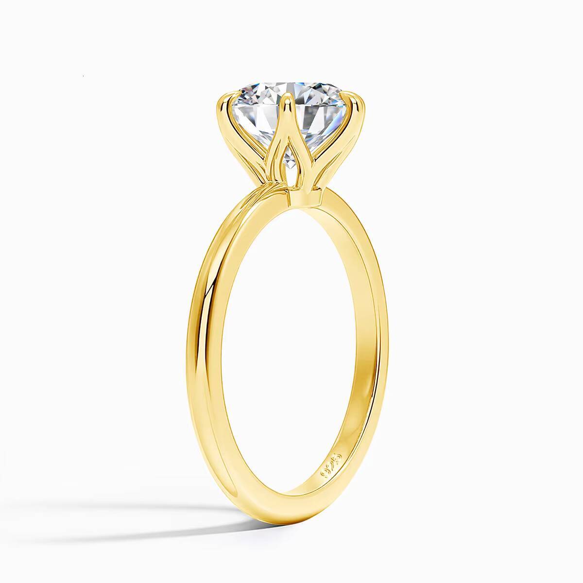 14K Gold Filled Jewellery 925 Silver Anillos Fadeless Womens Luxury Engagement 3ct 2ct 1ct 6 Prong Moissanite Ring