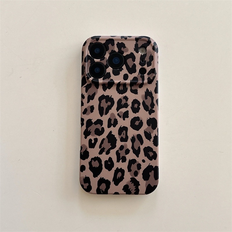 INS Korean Style Leopard Print for iPhone 17 Max Apple 16 Phone Case 15 Pro Matte IMD Girl 14P