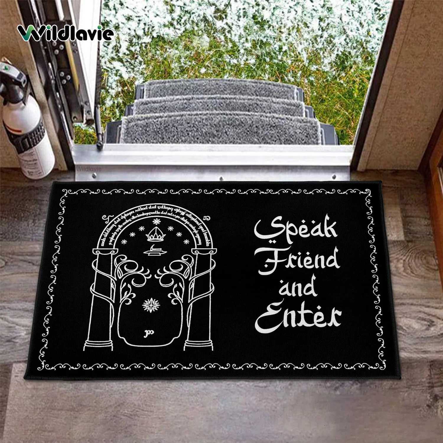 VIKAMA Gothic Black Carpet Welcome Mat Doormat Entranceway Front Door Mat Rug For Bedroom DoorOutdoor Carpet Home Decor H251205