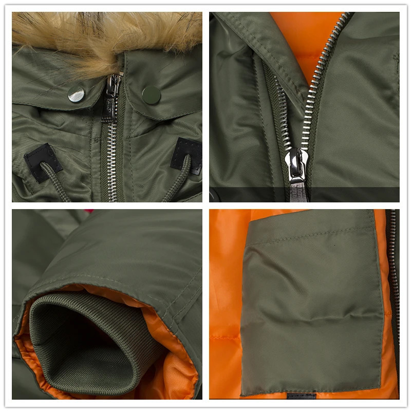 2025 Winter N3B puffer men long coat military fur hood warm tactical bomber army korean thick parka 251129 - view 7