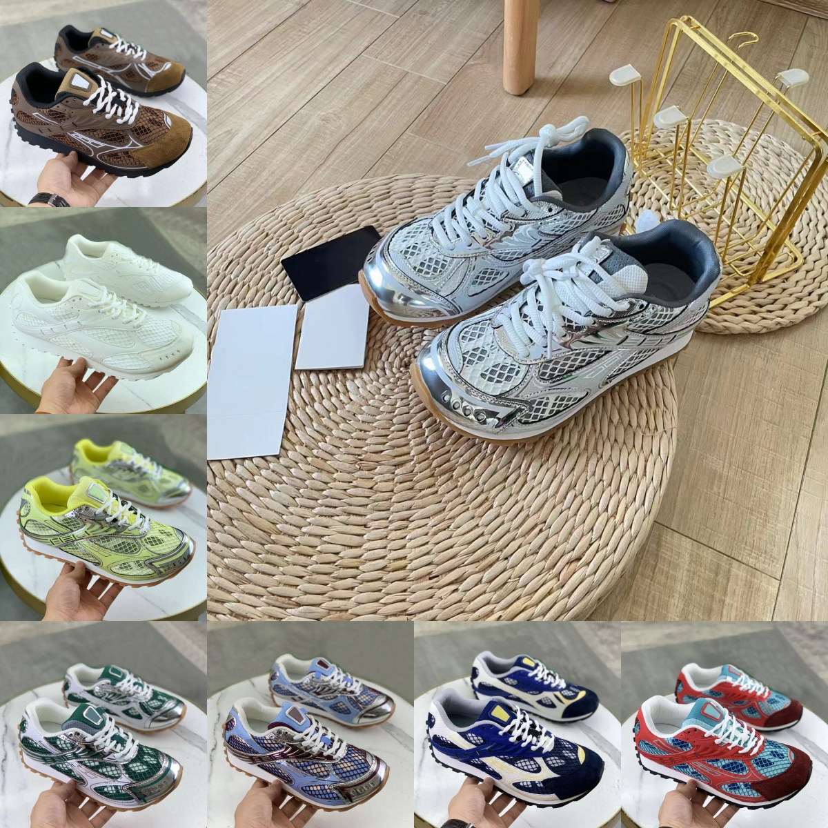 35-48 Casual Shoes Men Women Luxury Designer Sneaker Fashion Nylon Fabric Pink Sliver Parakeet White Black Merlot Lady Platform Trainers Sneakers Jogging Walking