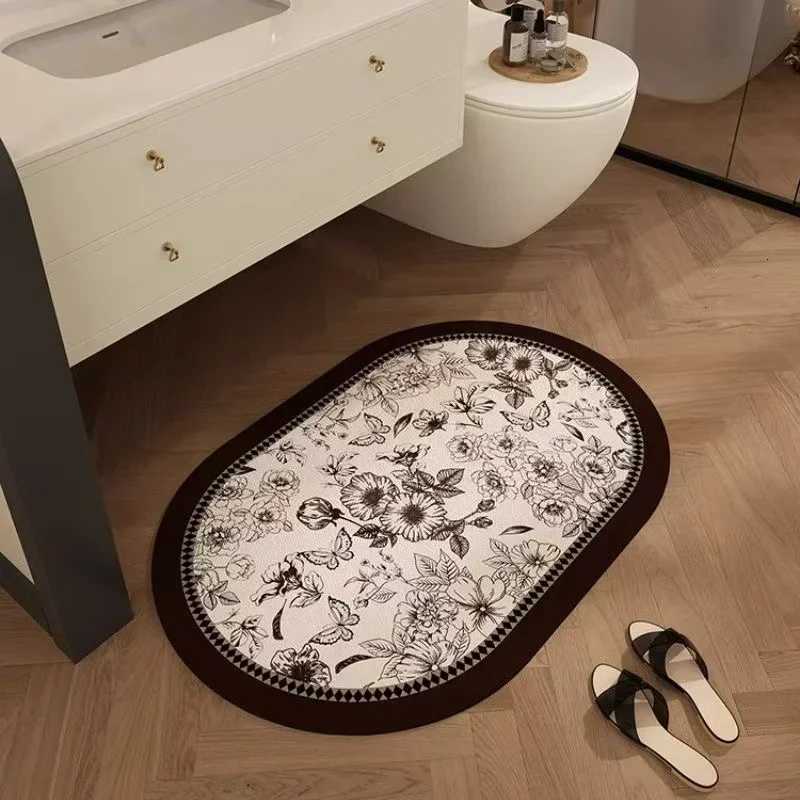 Super Absorbent Bathroom Mat Non-Slip Diatom Mud Toilet Pad Quick-Drying Floor Mat Home Bath Mat Shower Rug H251205