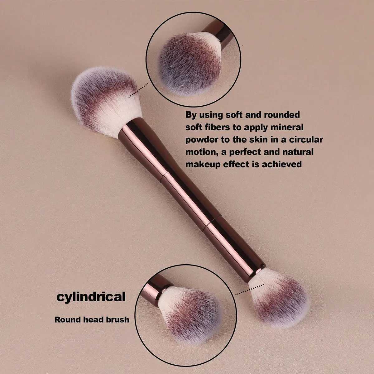 7pcs Professional Makeup Brush Set Includes 4pcs Dual-Ended Face Brushes 1pc Angled Brush 1pc Short Handle Foundation BrushT251205