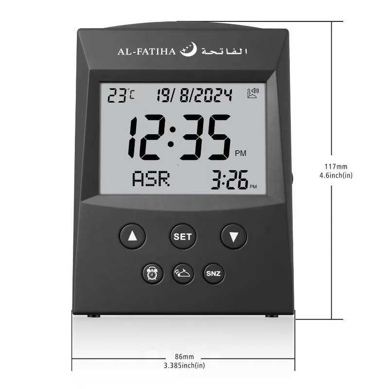 New Arrival Digital Azan LCD Desk Table Clock Muslim Athan Watch Reminder Hijri Gregorian Calendar Islamic Mosque M251205 - view 3