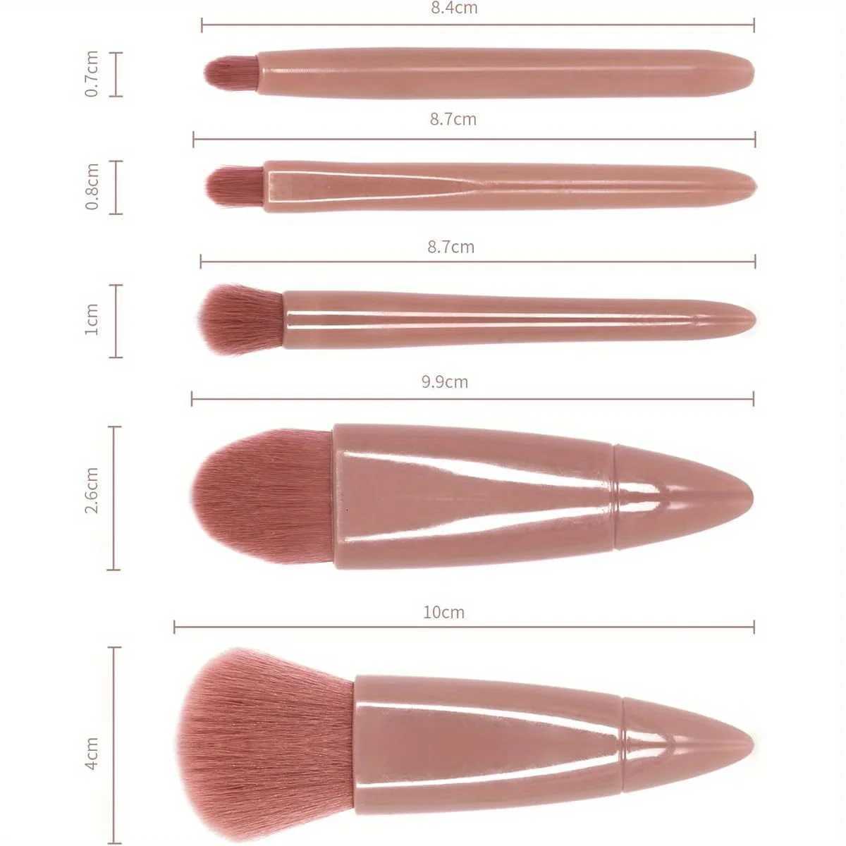 Travel Makeup Brush Set 5-Piece Professional Mini Makeup Brush Set Multiple Brush Heads Compact And Portable With Storage BoT251205