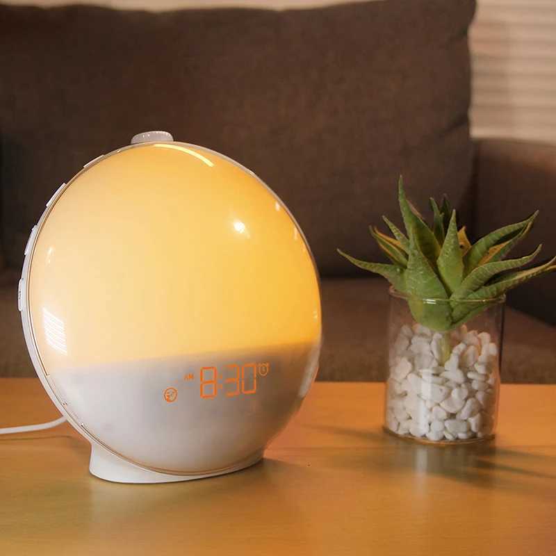 Wake Up Light Alarm Clock with Sunrise Sunset Simulation FM Radio Night Light Bedside Digital Clock for Gentle Natural Wake Up M251205 - view 7