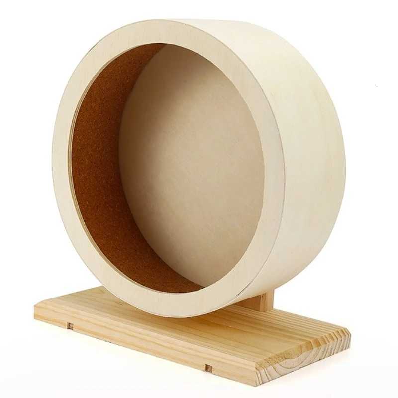 Hamster Running Wheel Wooden Silent Roller Sports Toy with Bracket Golden Bear Landscaping Pet Supplies 1pcs M251205