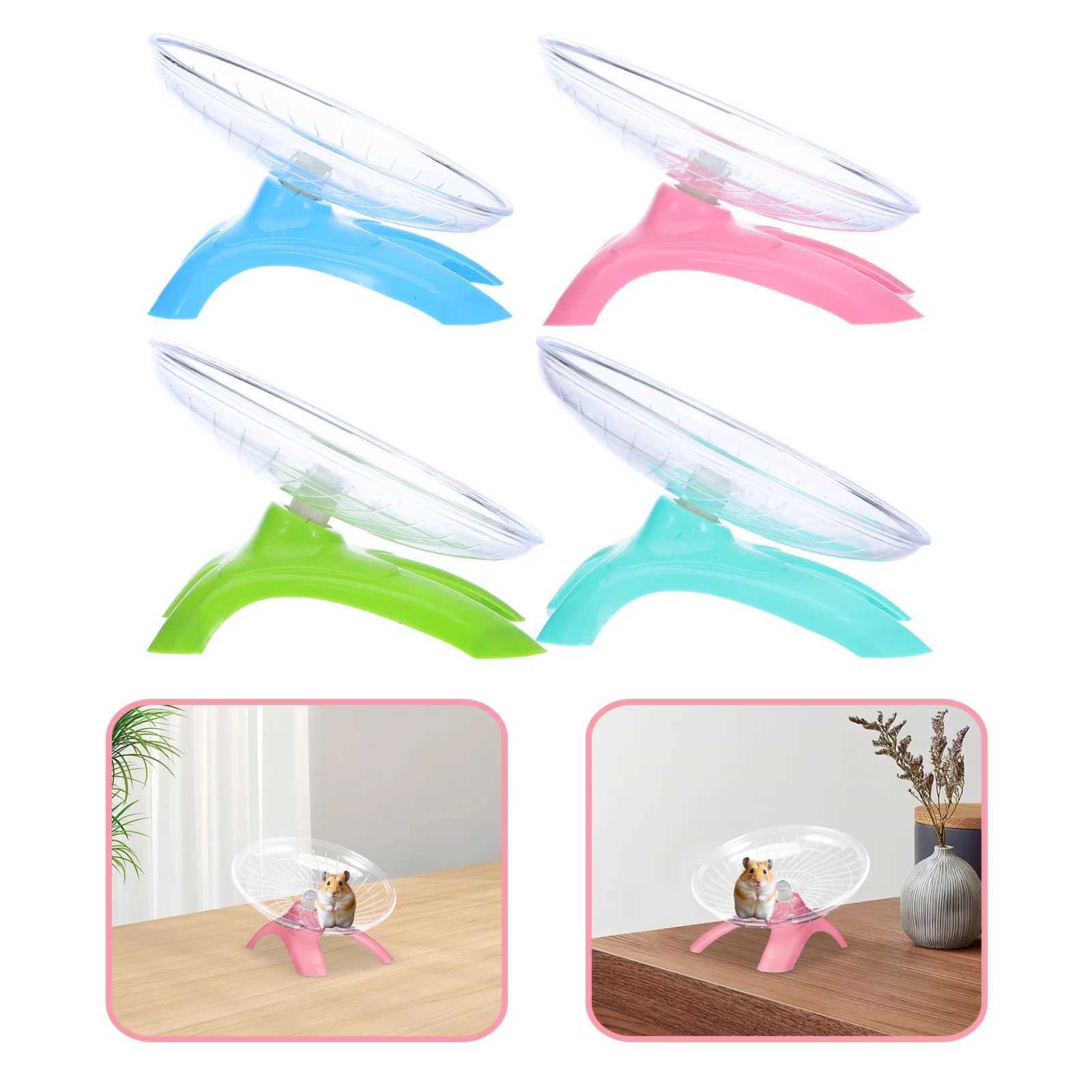 4Pcs Silent Hamster Flying Saucer Wheel for Mice Rats Gerbils Hedgehog and Small Animal Exercise Hamster Wheel M251205