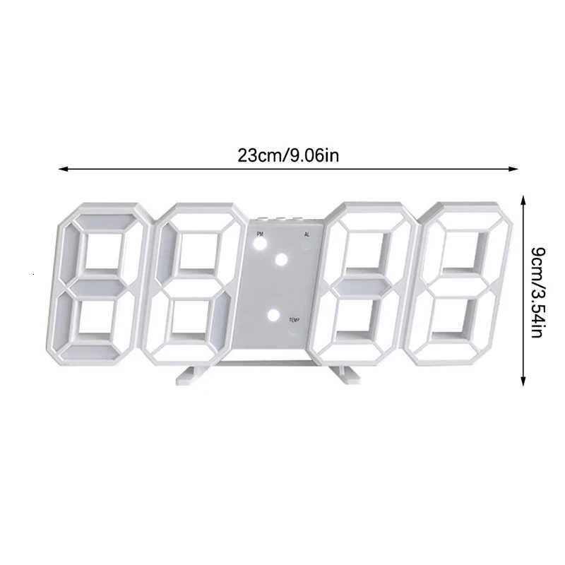 3D LED Table Alarm Clock - Displays Date Temperature Decorative Digital Clock for Home Kitchen Office M251205 - view 7