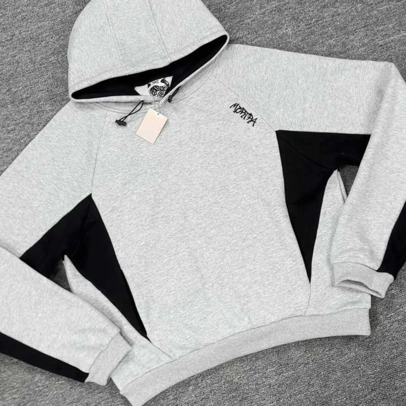 2025 Top Quty Mertra Embroidery Pullovers Hoodie Metal Label Grey Black Patchwork Hooded Men Women Casual Hoody Sweatshirts X251205