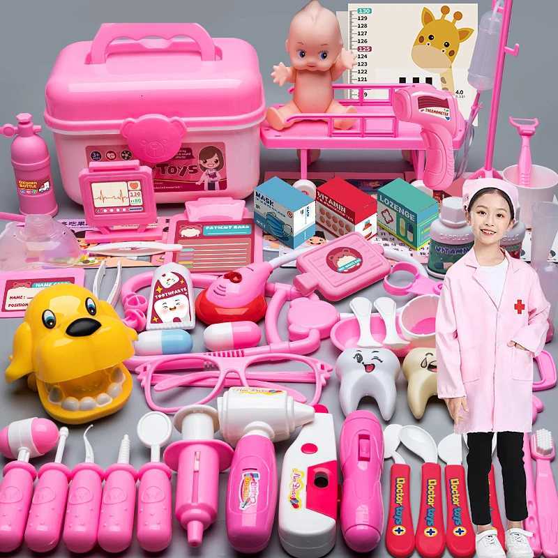 Doctor Set For Kids Pretend Play Girls Role-playing Games Hospital Accessorie Medical Kit Nurse Tools Bag Toys For Children Gift Y251205