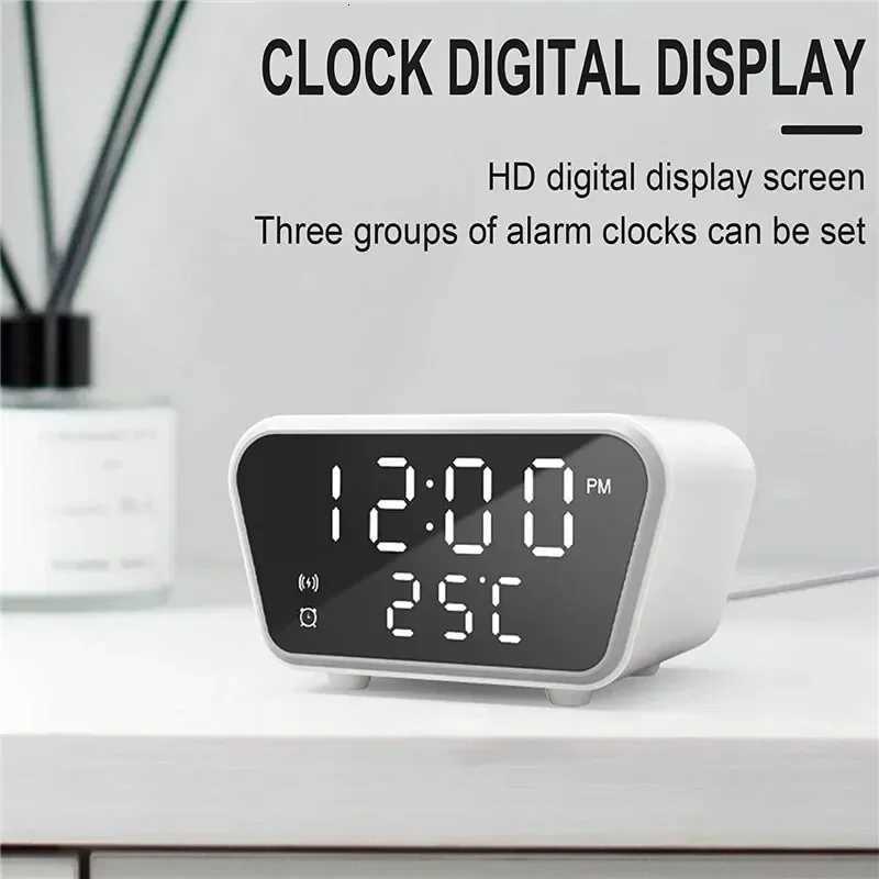 Wireless Charger Pad LED Digital Alarm Clock Desktop Temperature Phone Chargers Stand 15W Fast Wireless Charging Dock Station M251205 - view 4