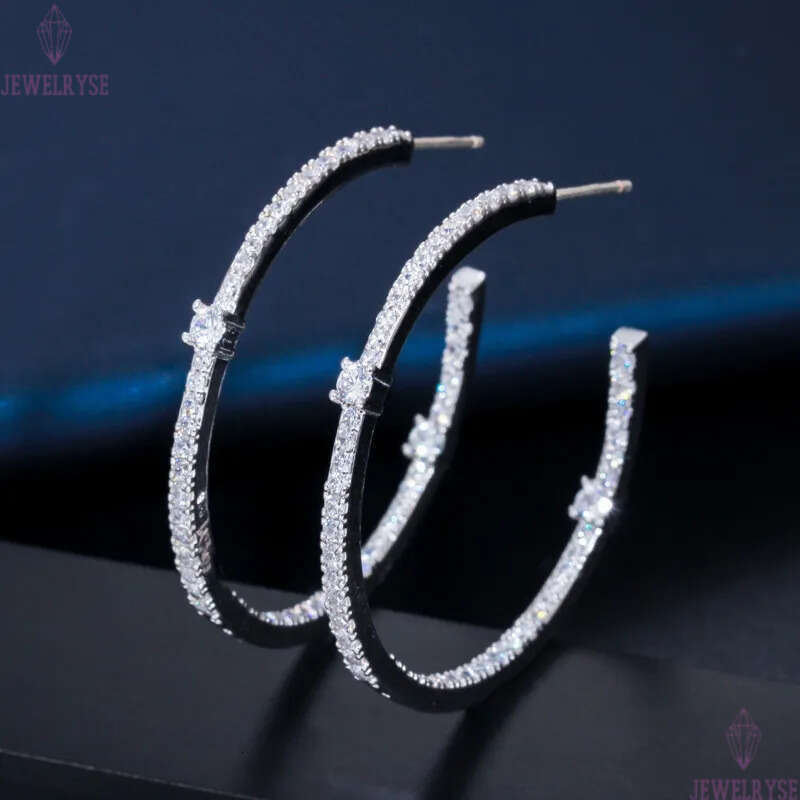 Fashion Hoop Colorful AAA Cubic Zirconia Earrings Designer 925 Silver Post Copper Jewelry 18k Gold Full White CZ Earring Valentines Day For Women