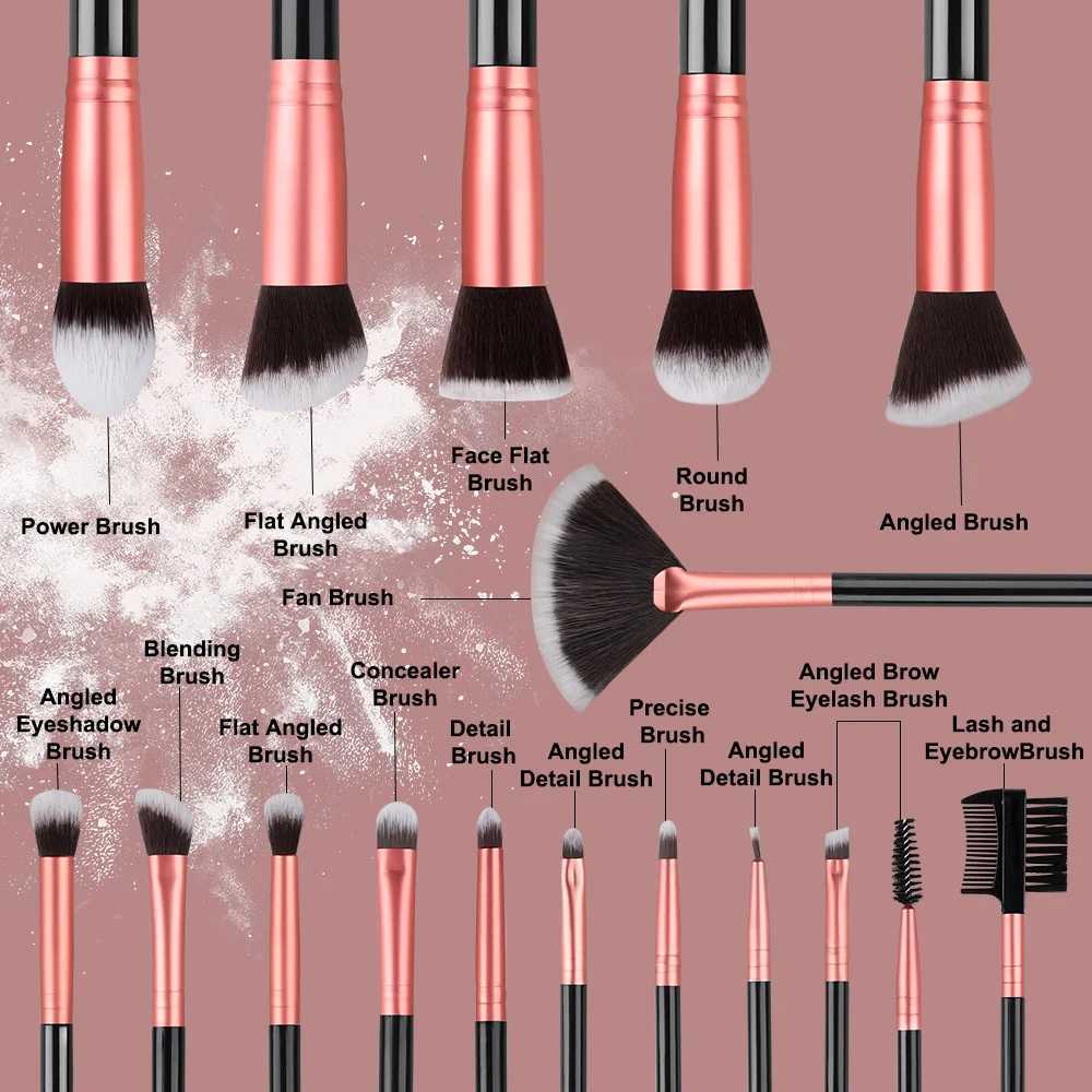 Professional 14/16PCS Makeup Brushes Set Soft Fluffy Eye Shadow Foundation Blush Powder Concealers Female Cosmetics Beauty ToolsT251205