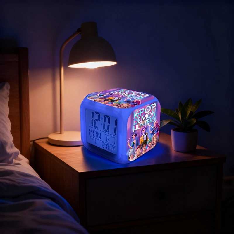 Kpop Demon Hunter Student Alarm Clock luxury Colorful Digital Clock ChildrenS Room Anime K-pop Girls Group Hunteri Alarm Clock Gifts M251205 - view 4