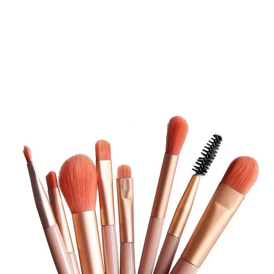 8pcs mini portable makeup brush beginner Macaron plastic handle makeup brush travel makeup brush foundation make-up brushT251205
