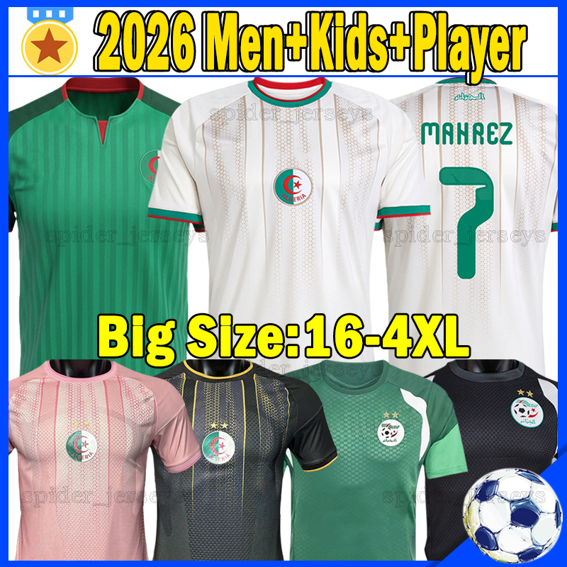 XXXL 4XL 26 27 Algerie soccer jerseys 2026 2027 Fans Player version AMOURA MAHREZ BOUNEDJAH Algeria men kids kits sets maillot de football shirts training uniforms