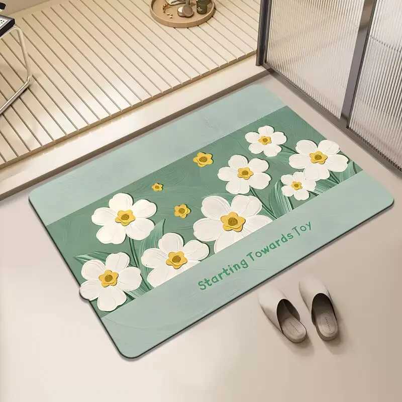Bathroom floor mat diatom mud absorbent foot mat non-slip carpet toilet toilet door shower room mat H251205