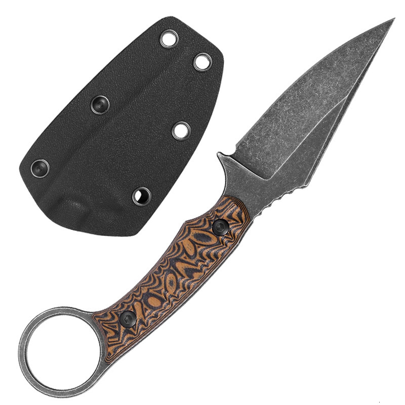 Trskt Kydex Tactical Knife With G10 Handle Cool EDC Tool For Camping Hunting Survival Necker Knife Unpacking Engraving Dropship