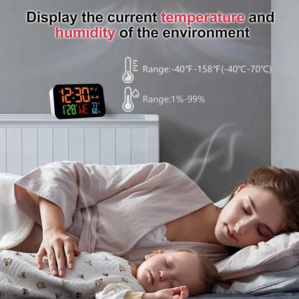 Tuya WiFi Desktop Clock Calendar Intelligent Thermometer Hygrometer with Digital LED Display Support WIFI Auto-Calibration M251205 - view 6