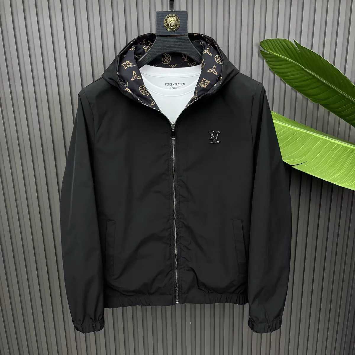Spring and Autumn luxury Mens Double-sided Jacket Trend Popular Casual Contrast Hooded Jacket H251212