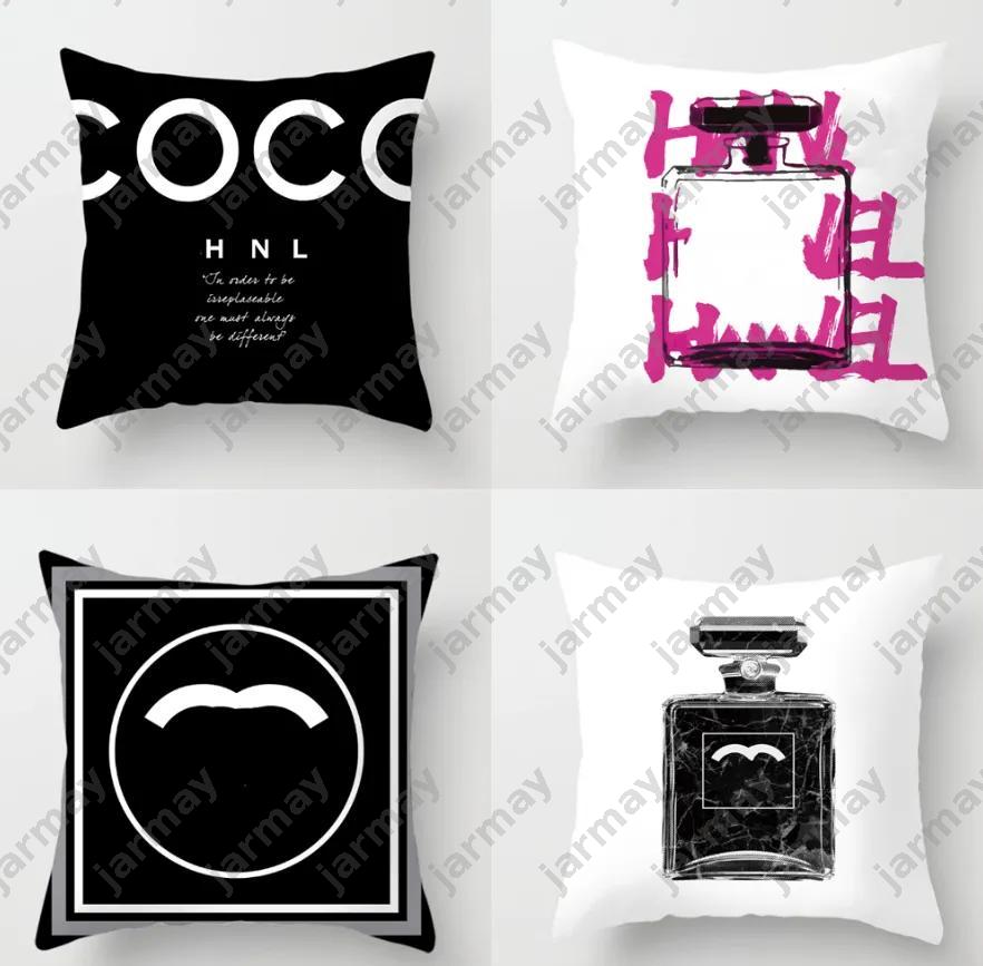 Fashion Pillow Case Designer Cushion Decorative Pillow Peach Velvet Single Side Pillowcase Home Textiles Sofa Car Cover Decor 45x45cm Pillows Without Inner