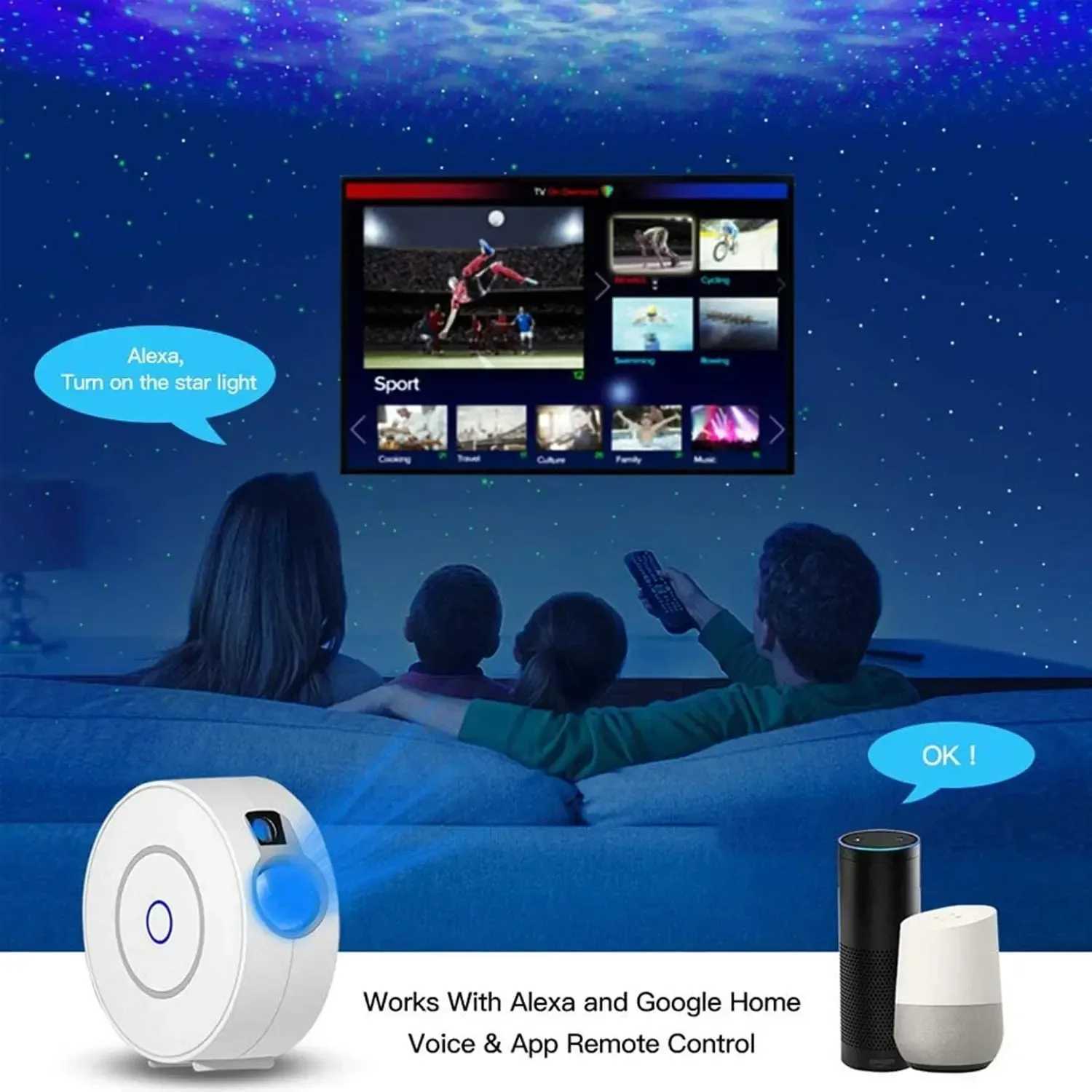 Tuya WiFi Intelligent Aurora Galaxy Starry Sky Projector Intelligent Voice Control System APP Control Projector LED Lights Gift X251205