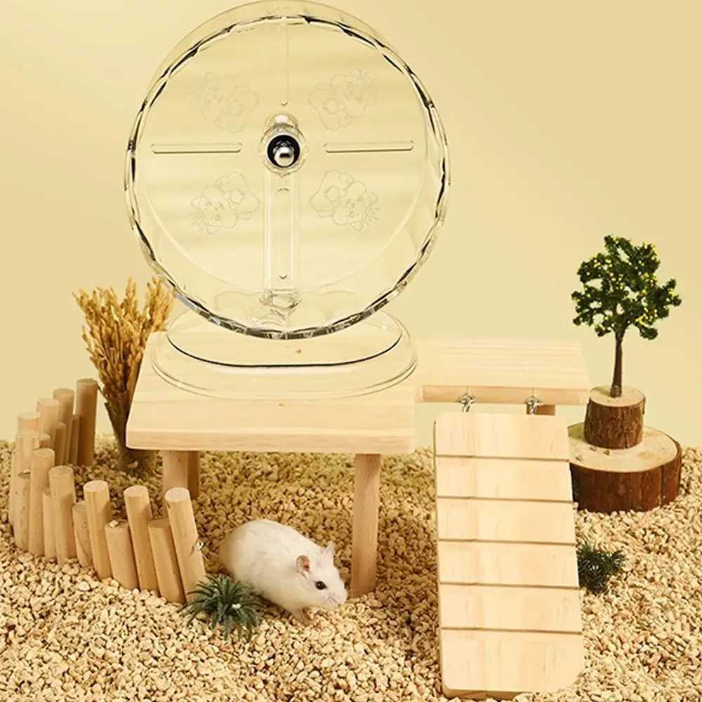 Hamster Running Sport Transparent Widened Running Wheel Support Toy Small Pet Bearing Silent Running Wheel Pets Accessories M251205