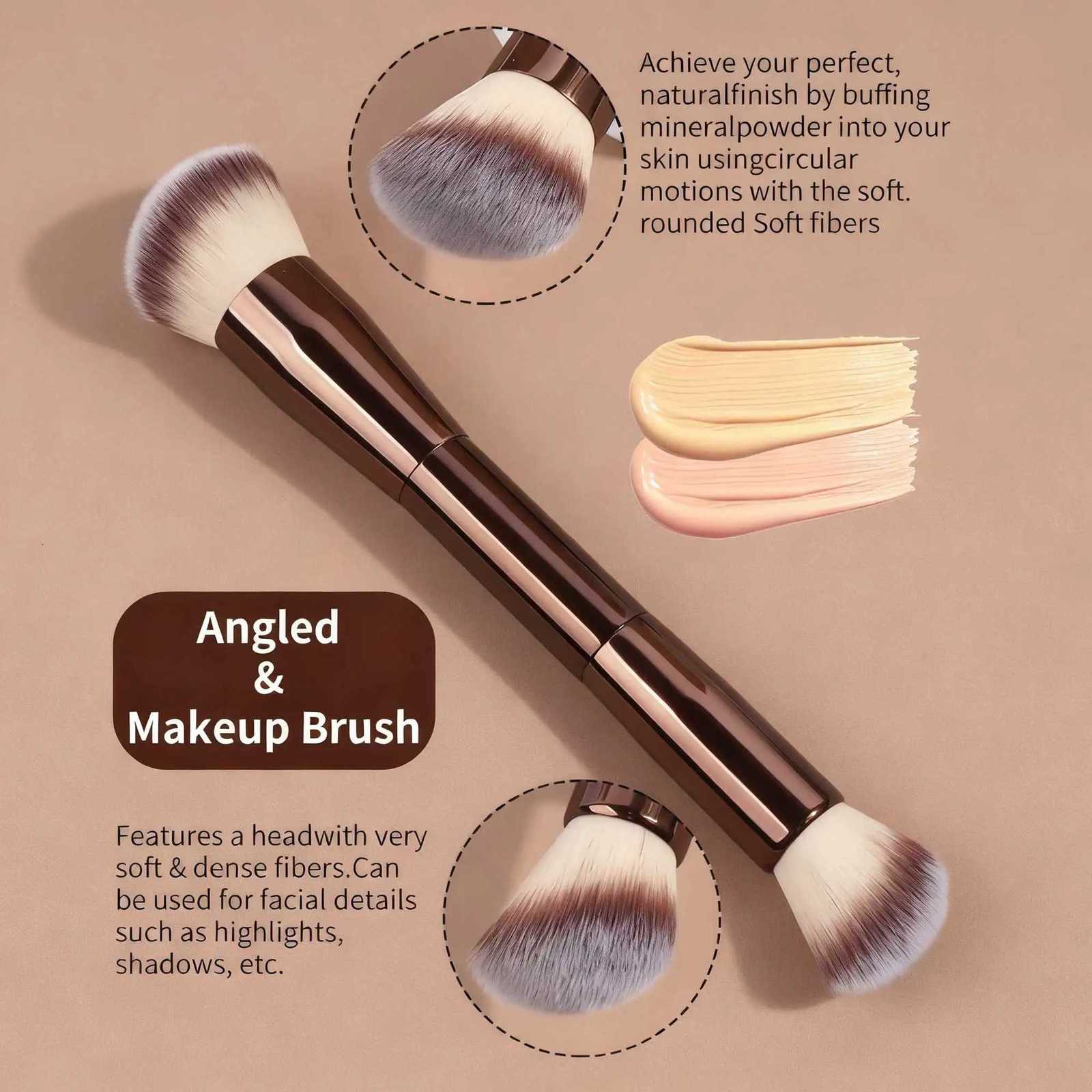 5 PCS Foundation Makeup Brush Set Double-ended Kabuki Mask Contour Brush for Liquid Powder Concealer Cream Cosmetics Blending MaT251205