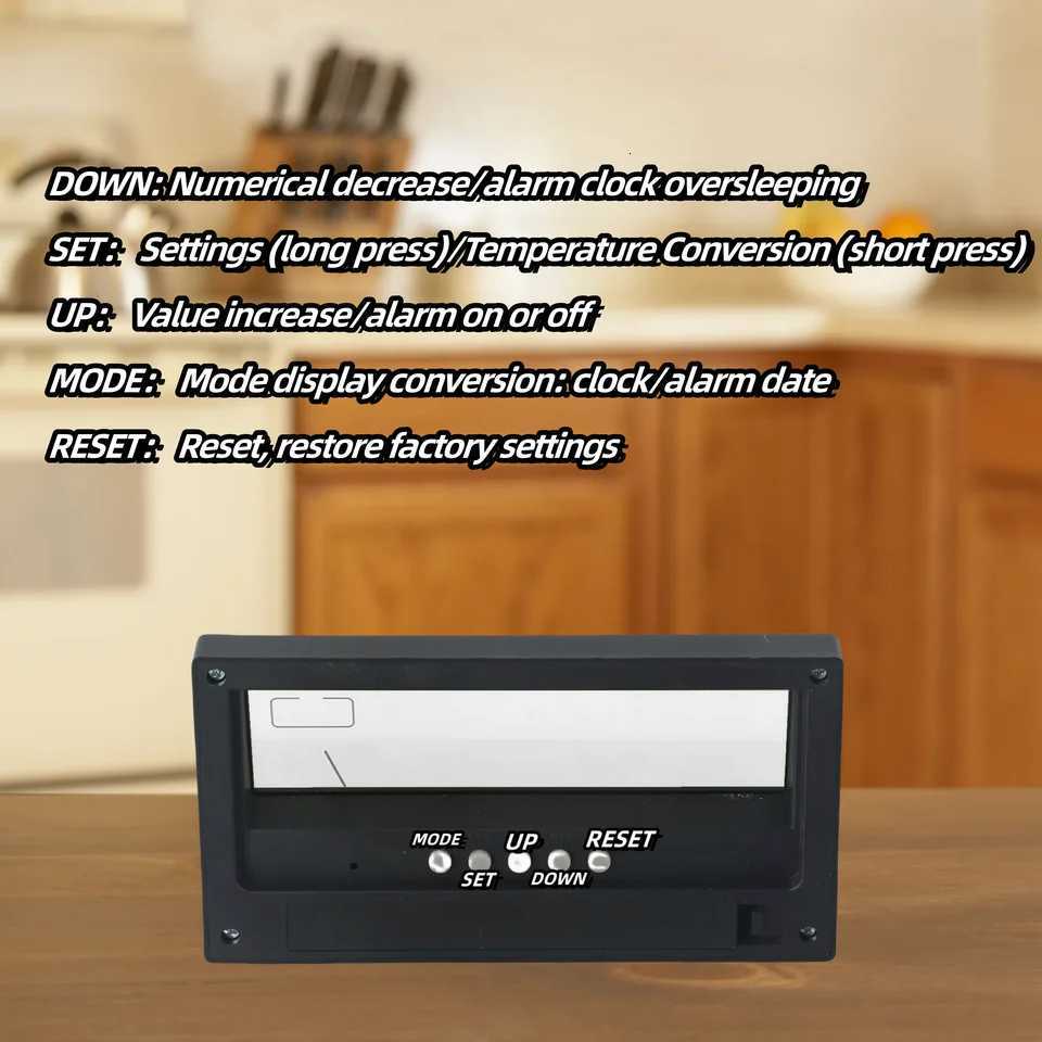 Thermo-Hygrometer Clock Creative Weather Display Electronic Alarm CLock Desktop Table Decor For Living Room Bedroom M251205 - view 6