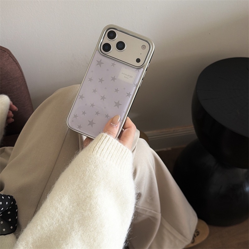 High-end Resin Purple Pentagram Case iPhone 17 Pro Max, Apple 16, 15, Electroplated 14 for Women