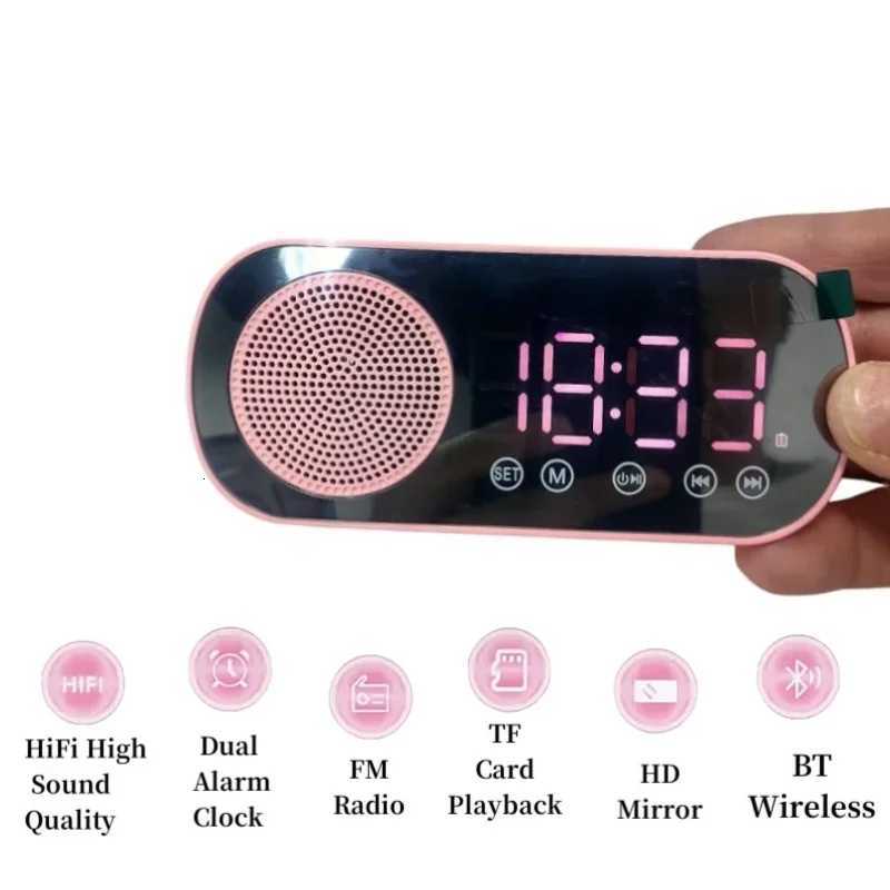 USB Plug-in Mirror Digital Alarm Clock Timer Support TF FM Radio 2 Alarms Wireless Speaker Subwoofer Desktop Music Player M251205 - view 3